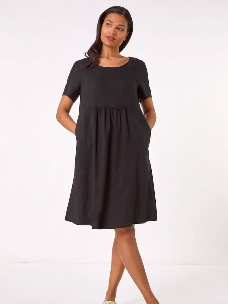 Roman Black Relaxed Pocket Dress - Image 2 of 5