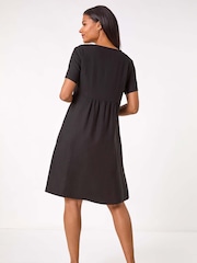 Roman Black Relaxed Pocket Dress - Image 3 of 5
