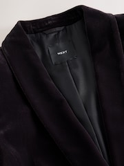 Brown Velvet Single Breasted Blazer - Image 3 of 3