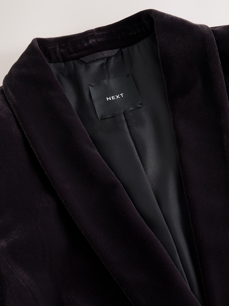 Brown Velvet Single Breasted Blazer - Image 3 of 3