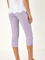 Roman Purple Cropped Stretch Trousers - Image 3 of 5