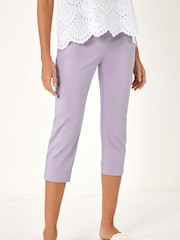 Roman Purple Cropped Stretch Trousers - Image 4 of 5