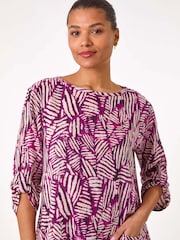 Roman Longline Print 100% Cotton Tunic Top - Imagen 4 de 5