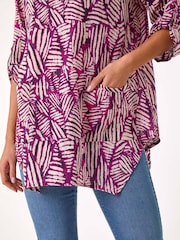 Roman Longline Print 100% Cotton Tunic Top - Imagen 5 de 5