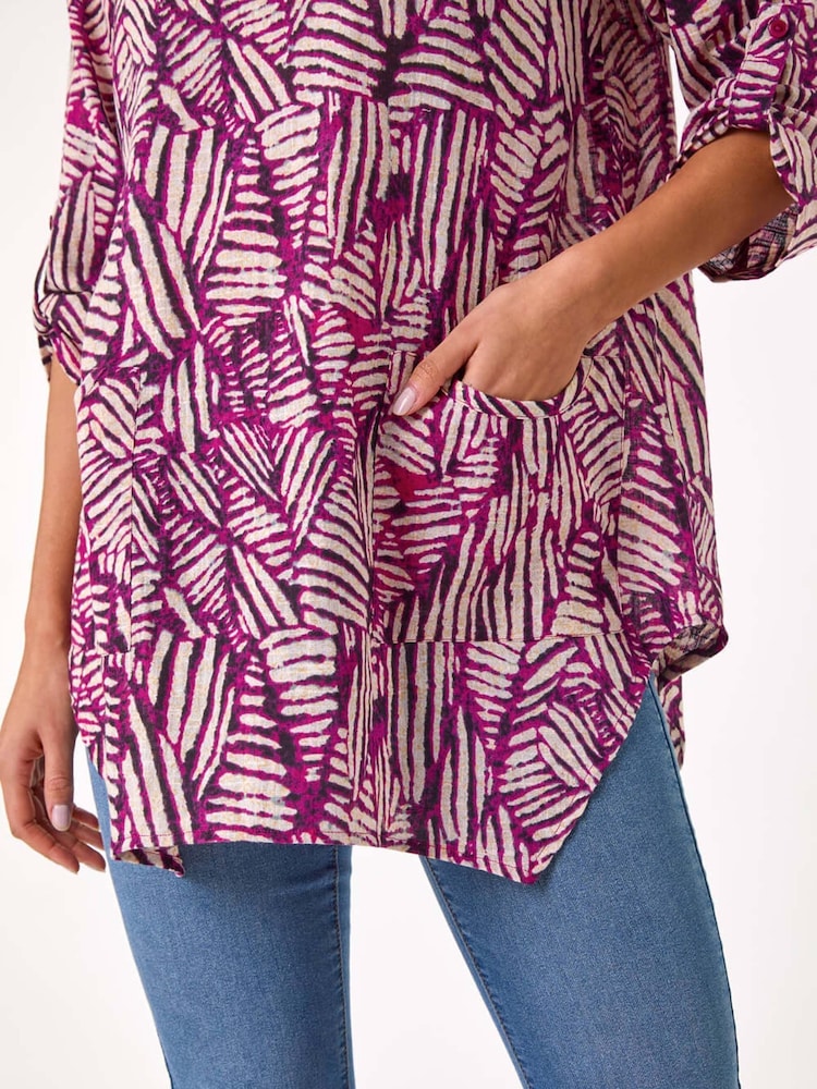 Roman Longline Print 100% Cotton Tunic Top - Imagen 5 de 5