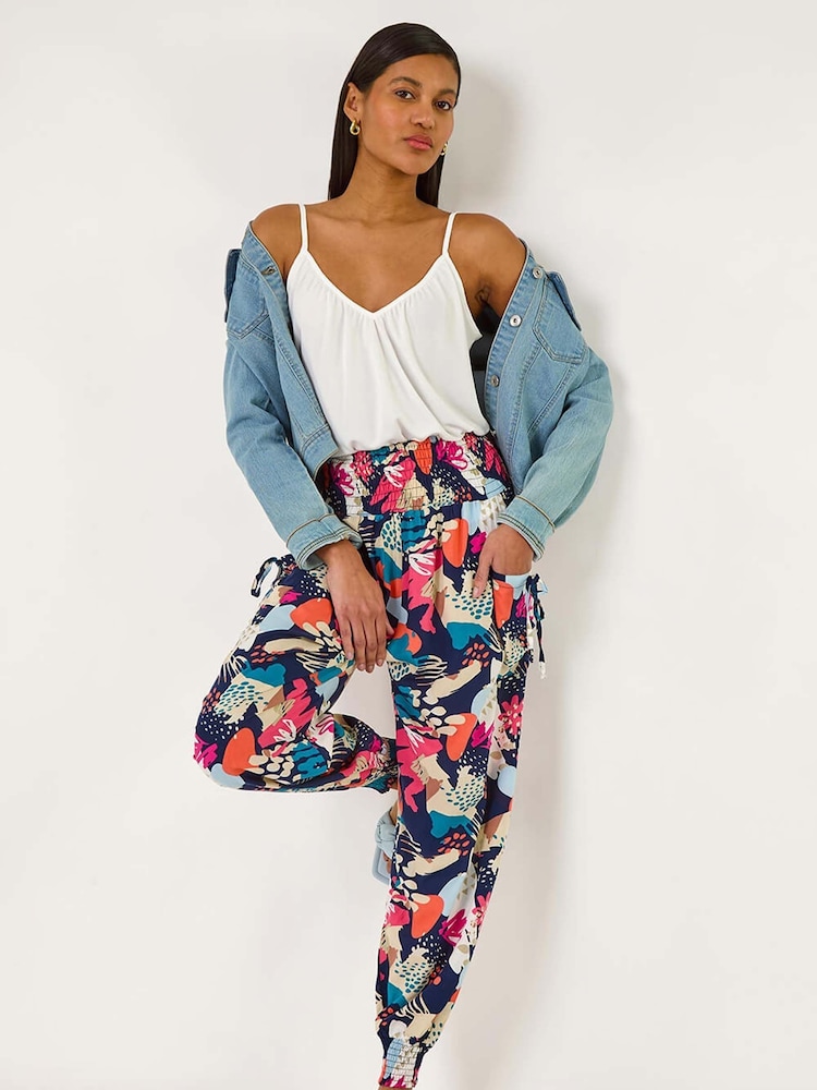 Roman Blue Abstract Tie Pocket Trousers - Image 1 of 5