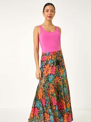 Roman Multi Floral Print Tiered A-Line Skirt - Image 2 of 5