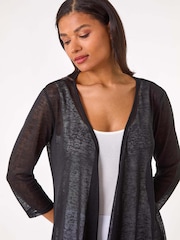 Roman Black Longline Waterfall Cardigan - Image 4 of 5