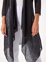 Roman Black Longline Waterfall Cardigan - Image 5 of 5