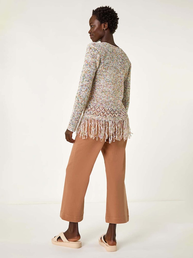 Roman Silver Light Weight Fringe Hem Knit Jumper - Image 3 of 5