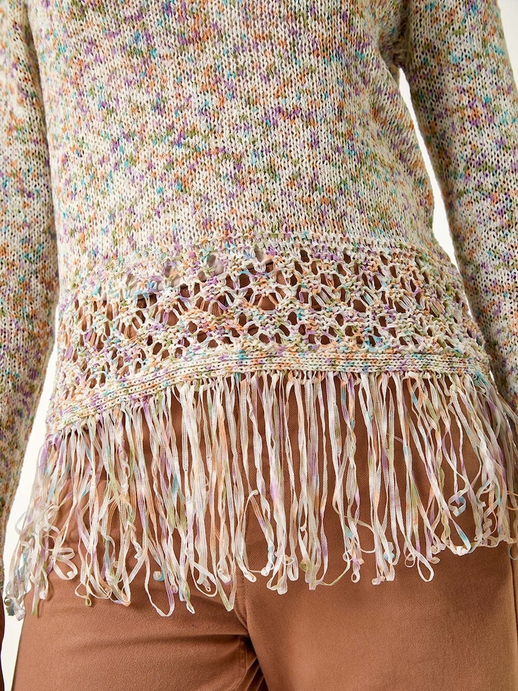 Roman Silver Light Weight Fringe Hem Knit Jumper - Image 5 of 5