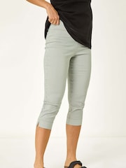 Roman Grey Striped Cropped Stretch Trousers - Image 5 of 5