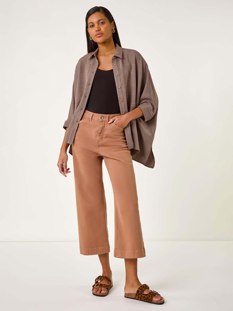 Roman Brown Boxy Relaxed Shirt - Image 1 of 5