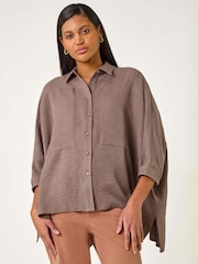 Roman Brown Boxy Relaxed Shirt - Image 2 of 5