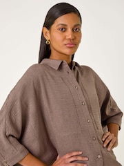 Roman Brown Boxy Relaxed Shirt - Image 4 of 5