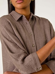 Roman Brown Boxy Relaxed Shirt - Image 5 of 5