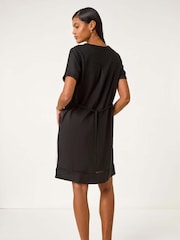 Roman Black Mix Button Shift Dress - Image 3 of 5
