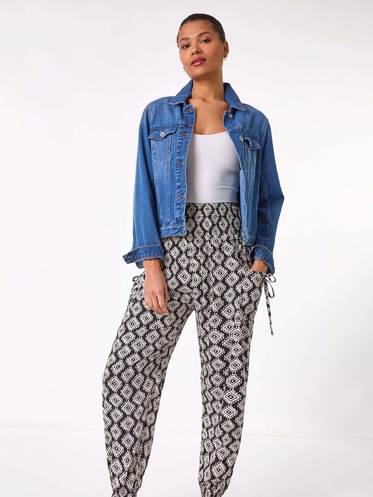 Roman Black Abstract Tie Pocket Trousers - Image 2 of 5