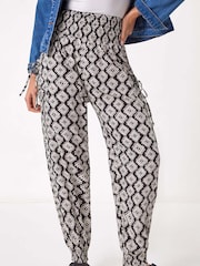 Roman Black Abstract Tie Pocket Trousers - Image 4 of 5