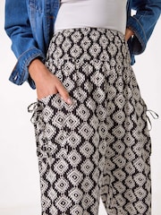 Roman Black Abstract Tie Pocket Trousers - Image 5 of 5