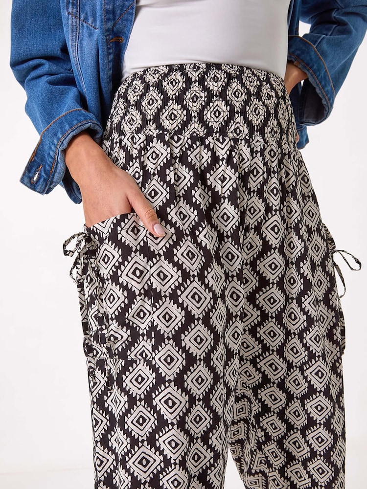 Roman Black Abstract Tie Pocket Trousers - Image 5 of 5