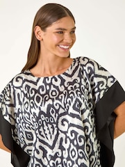 Roman Black Mono Printed Tunic Top - Image 2 of 5