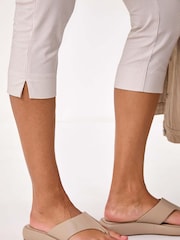 Roman Natural Striped Cropped Stretch Trousers - Image 5 of 5