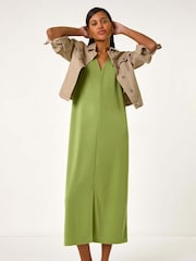 Roman Green Soft Pique Stretch Midi Dress - Image 1 of 5