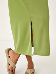 Roman Green Soft Pique Stretch Midi Dress - Image 5 of 5
