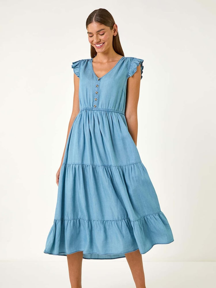 Roman Tiered Frill Sleeve Midi Dress - Imagen 2 de 5 Roman Tiered Frill Sleeve Midi Dress - Imagen 2 de 5