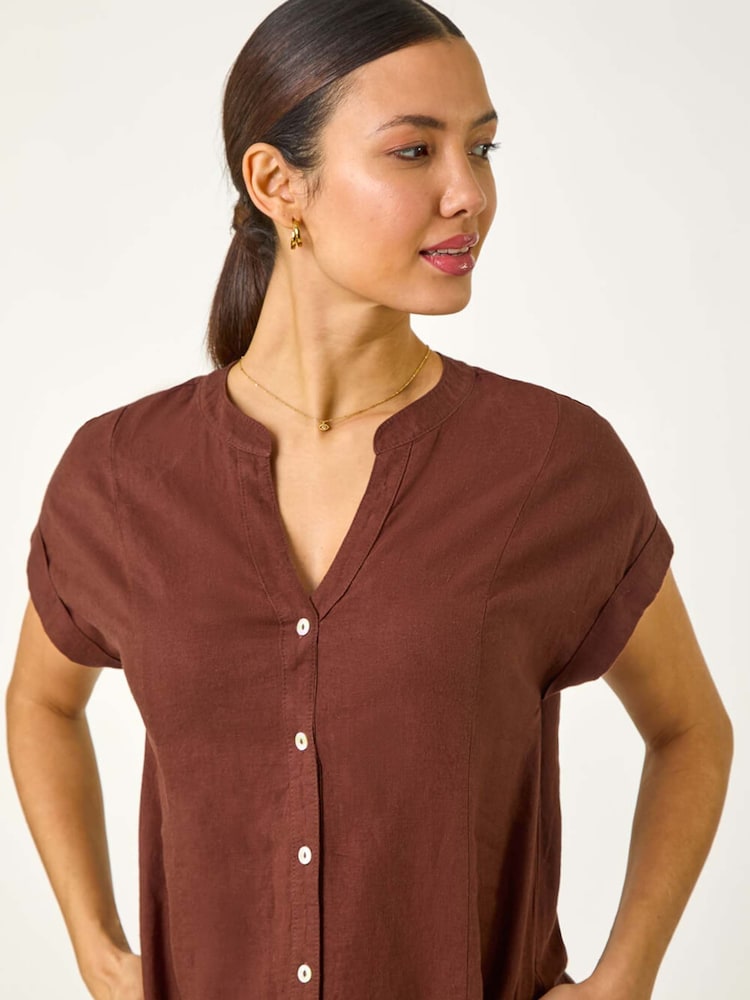 Roman Brown Mix Shift Dress - Image 1 of 5