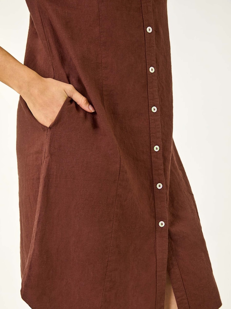 Roman Brown Mix Shift Dress - Image 5 of 5