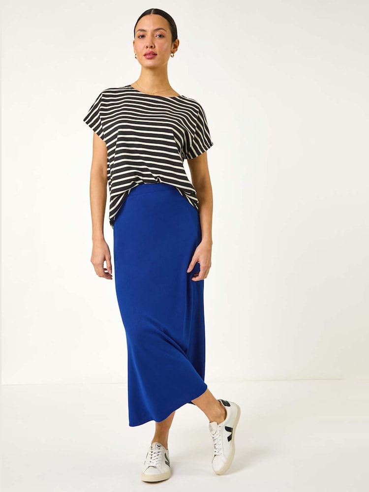 Roman Blue A-Line Pull On Stretch Skirt - Image 1 of 5