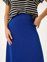 Roman Blue A-Line Pull On Stretch Skirt - Image 5 of 5