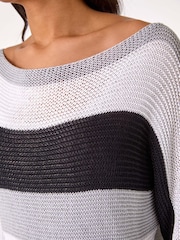 Roman Grey Colour Block Slash Neck Jumper - Image 5 of 5