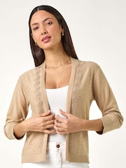 Roman Natural Sparkle Hotfix Knit Shrug - Image 4 of 5