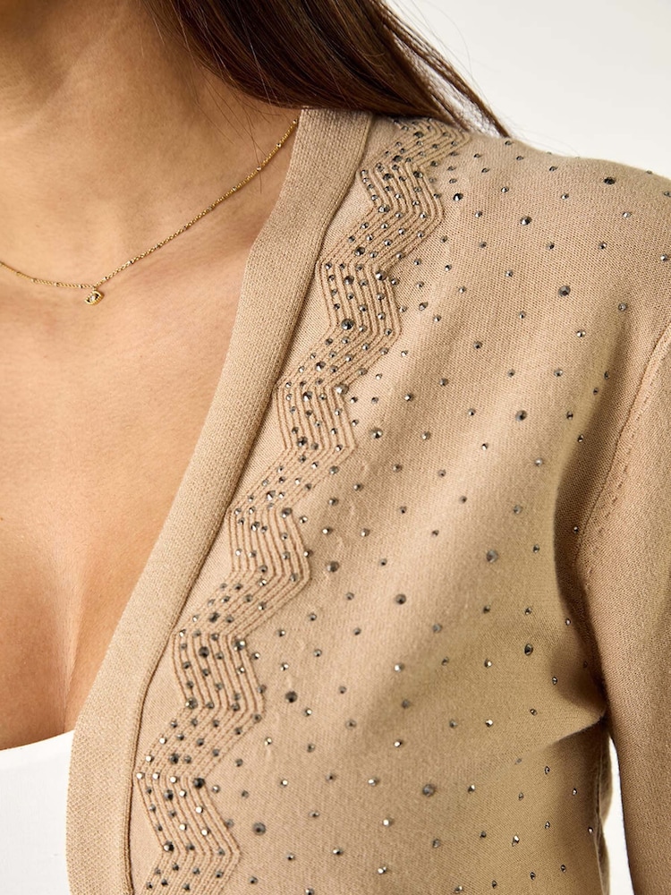 Roman Natural Sparkle Hotfix Knit Shrug - Image 5 of 5