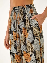 Roman Black Leaf Tie Waist Trousers - Image 5 of 5