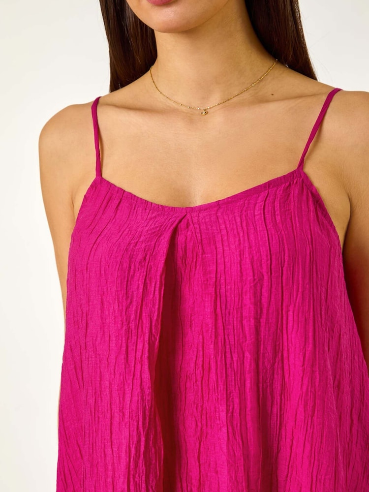 Roman Pink Textured Pleat Midi Dress - Image 5 of 5