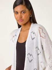 Bela - Roman Pointelle srce; srčast Knit pletena jopa - Slika 1 iz 5