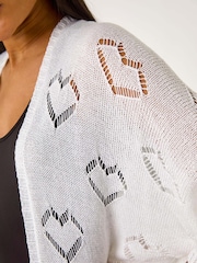 Bela - Roman Pointelle srce; srčast Knit pletena jopa - Slika 5 iz 5