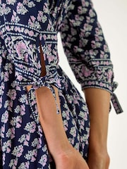 Roman Blue Floral Border Print Maxi Dress - Image 5 of 5