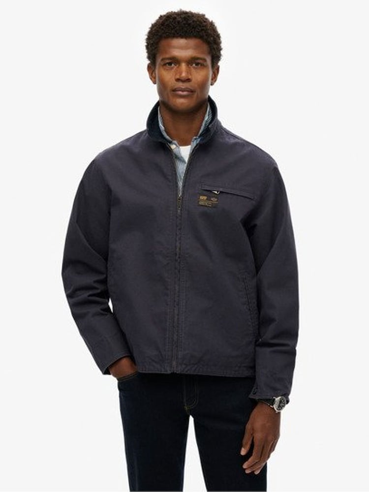 Superdry Blue Corduroy Collar Ranch Jacket - Image 1 of 6