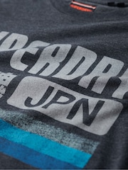 Superdry Blue Japan Stripe Relaxed 100% Cotton T-Shirt - Image 5 of 5