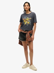 Superdry Grey 100% Cotton Biker Rock Graphic Relaxed T-Shirt - Image 2 of 5