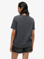 Superdry Grey 100% Cotton Biker Rock Graphic Relaxed T-Shirt - Image 3 of 5