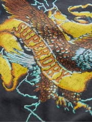 Superdry Grey 100% Cotton Biker Rock Graphic Relaxed T-Shirt - Image 5 of 5