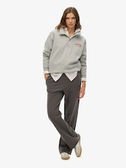 Superdry Blue Athletic Tonal Embroidered Wide Leg Joggers - Image 1 of 7