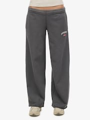 Серый - Superdry Athletic Essentials Wide Leg 100% Cotton Joggers - Изображение 4 из 7