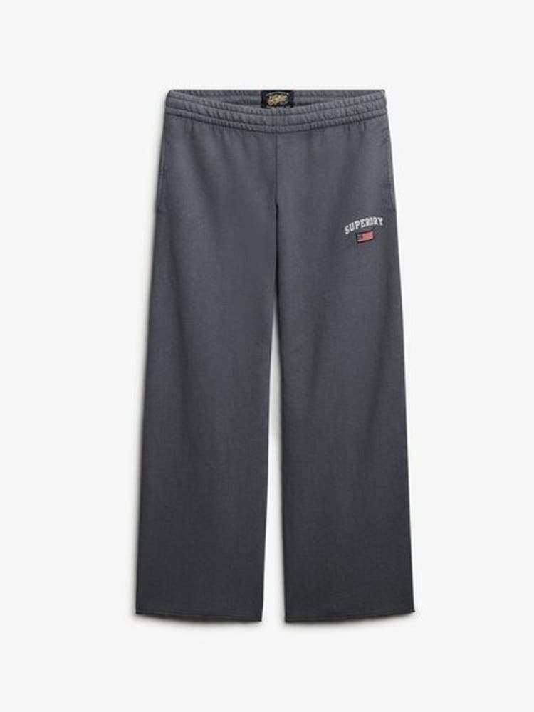 Superdry Grey Athletic Essentials Wide Leg 100% Cotton Joggers - Image 6 of 7
